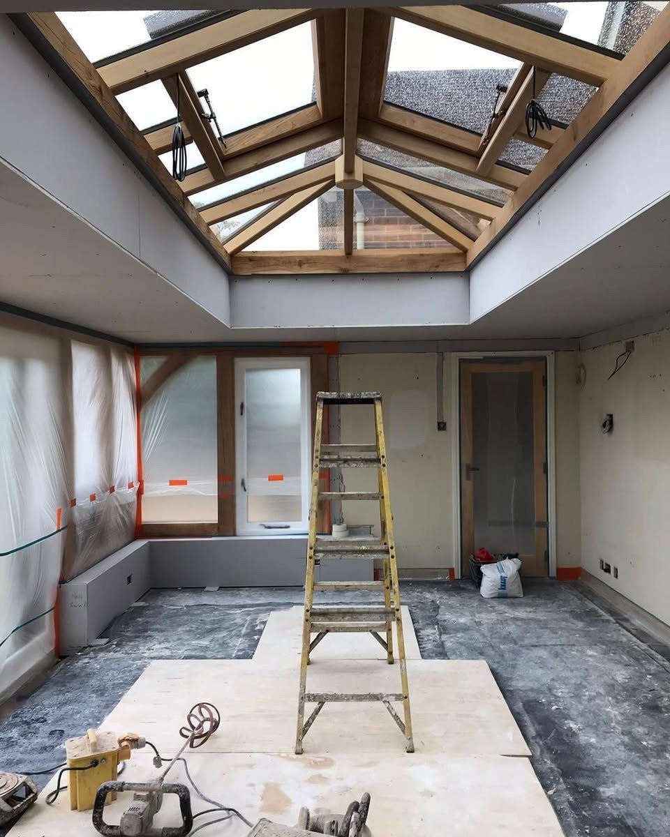 Preparation stage — Extension & Roof Lantern Plastering